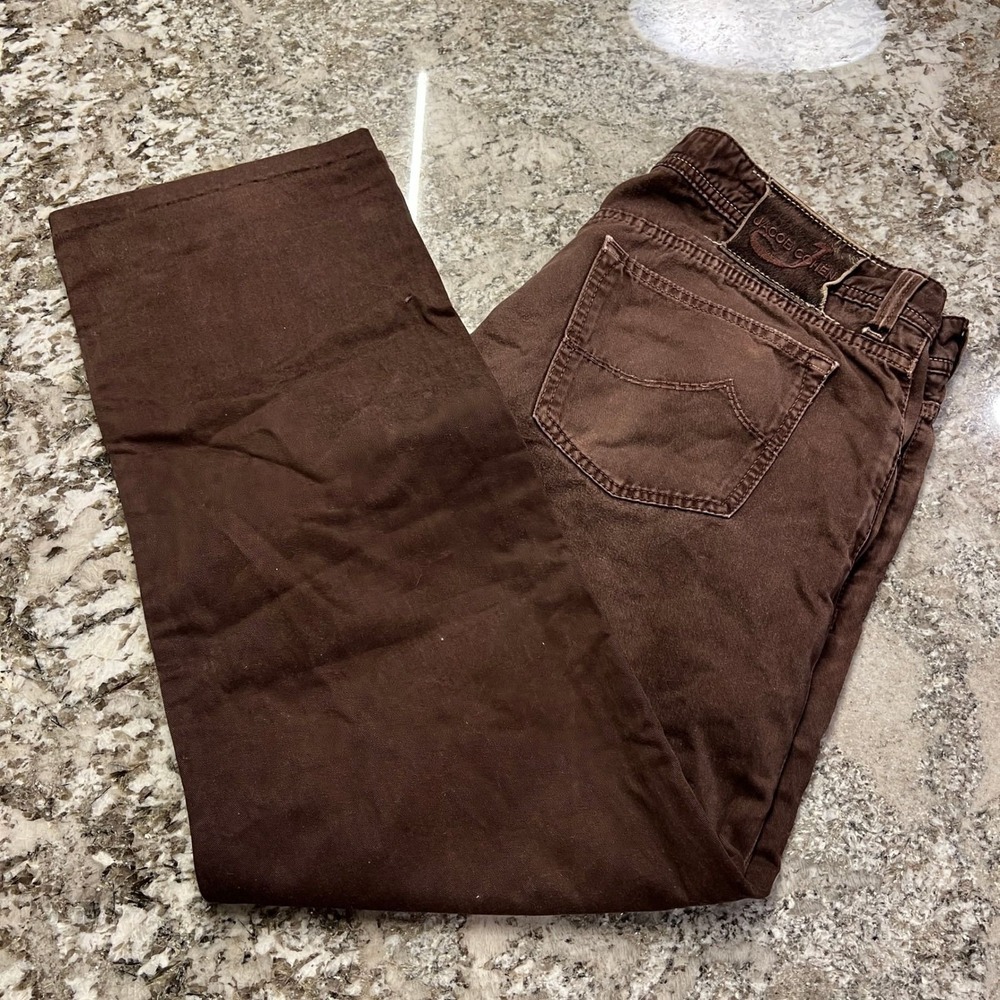 Vintage 2000s Jacob Cohen Brown Tailored Jeans Handmade Italy Luxury Denim 38